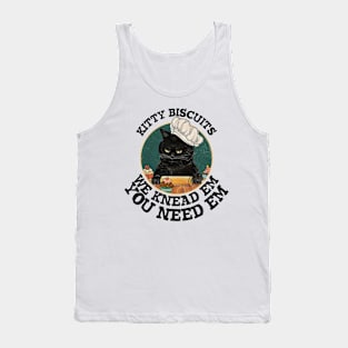 Woman Cat Baking Kitty Biscuits You Need Em We Knead Em Tank Top